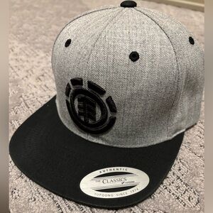 Element Gray and Black Logo Snapback Hat